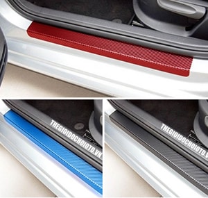 Bộ 4 dải carbon dán bậc cửa ô tô, trang trí chống xước cho xe MS-61