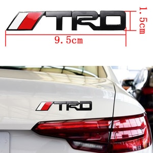 Decal tem chữ nổi kim loại TRD dán trang trí ô tô MS-138