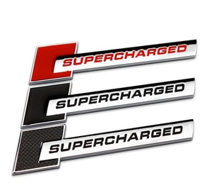 Logo chữ SUPERCHARGED dán trang trí xe ô tô MS-128