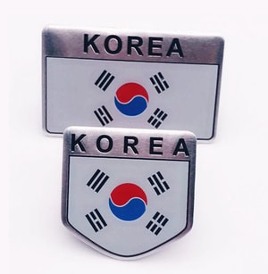 Logo kim loại cờ Hàn Quốc 3D dán xe ô tô MS-133