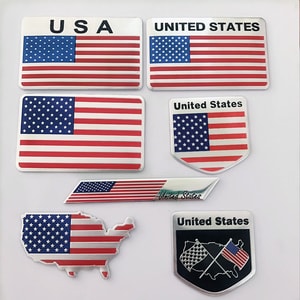 Logo kim loại cờ Mỹ 3D dán xe ô tô MS-140