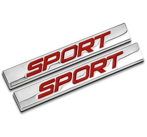 Tem logo 3d Chữ Sport dán ô tô (mẫu 11) MS-92