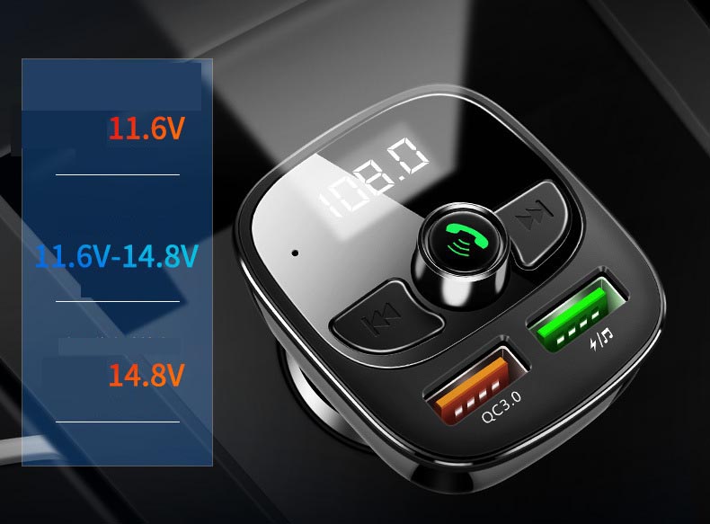 Tẩu nghe nhạc mp3, bluetooth ô tô có sạc nhanh điện thoại QC3.0