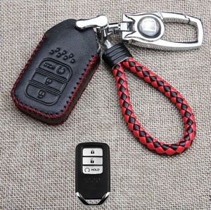 Bao da chìa khóa ô tô Honda chỉ đỏ (mẫu 6)