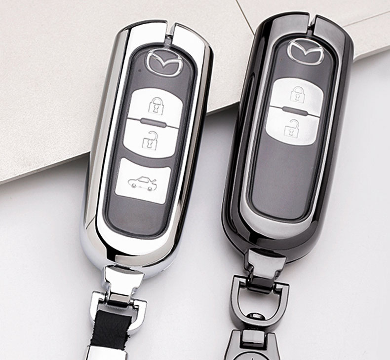Ốp bọc chìa khóa kim loại kèm TPU cho  ô tô Mazda CX5, Mazda 3, Mazda 6