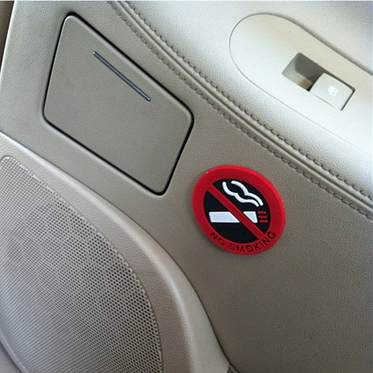 5 Miếng tem dán 3D không hút thuốc No Smoking bằng cao su dán xe ô tô