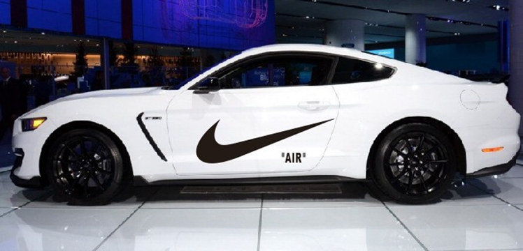 Bộ tem biểu tượng Nike dán trang trí sườn xe ô tô