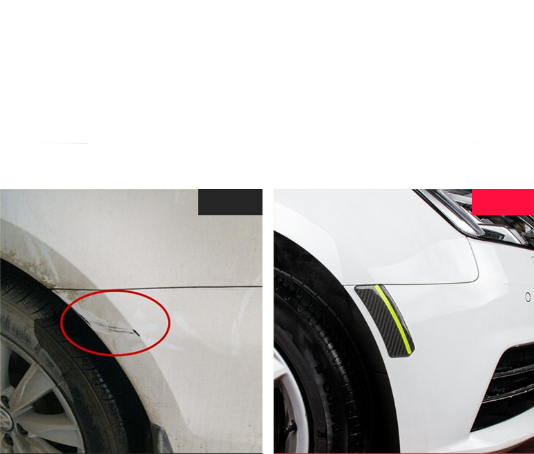 Miếng chống va đập carbon cao cấp có viền phản quang dán lông mày xe ô tô