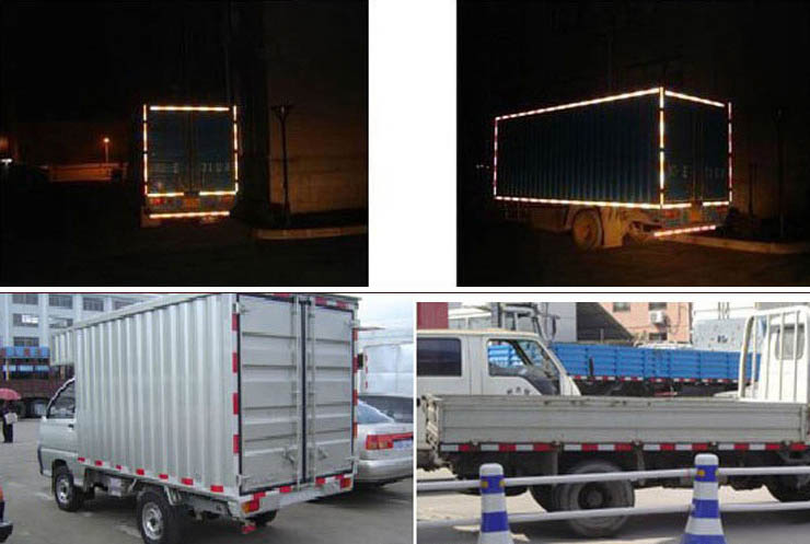 Decal phản quang trắng đỏ cảnh báo dùng cho xe tải