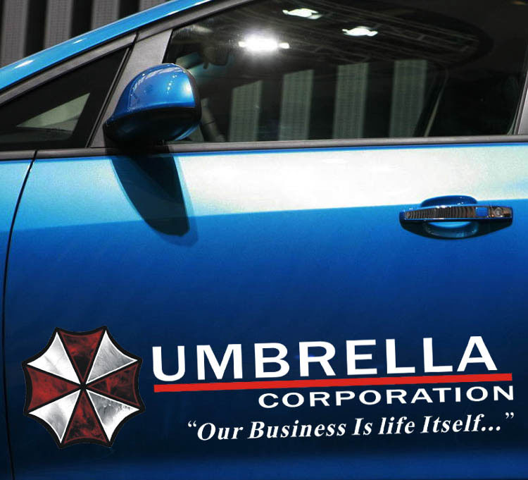 Tem hình ô Umbrella Corpration dán trang trí ô tô