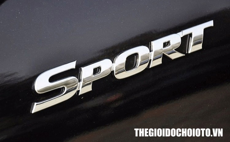 Decal tem chữ 3d sport màu bạc dán trang trí ô tô