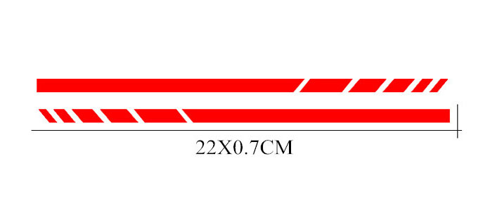 Decal tem dải màu phản quang dán gương ô tô (mẫu 2)