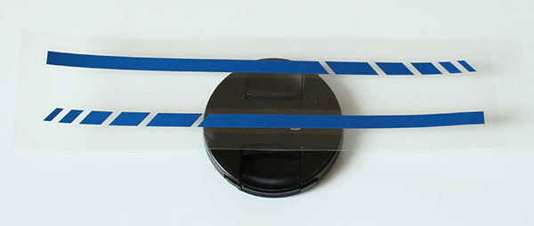 Decal tem dải màu phản quang dán gương ô tô (mẫu 2)