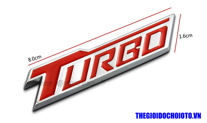 Logo chữ Turbo dán xe ô tô
