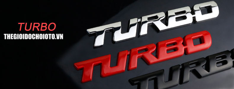 Logo chữ Turbo dán xe ô tô (mẫu 5)