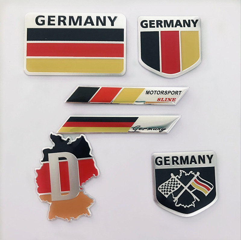 Logo kim loại cờ Đức dán xe ô tô