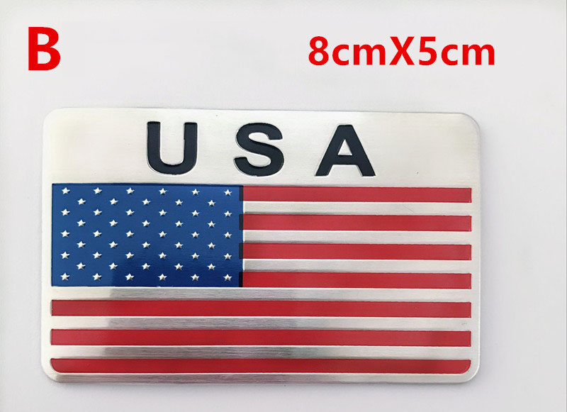 Logo kim loại cờ Mỹ 3D dán xe ô tô