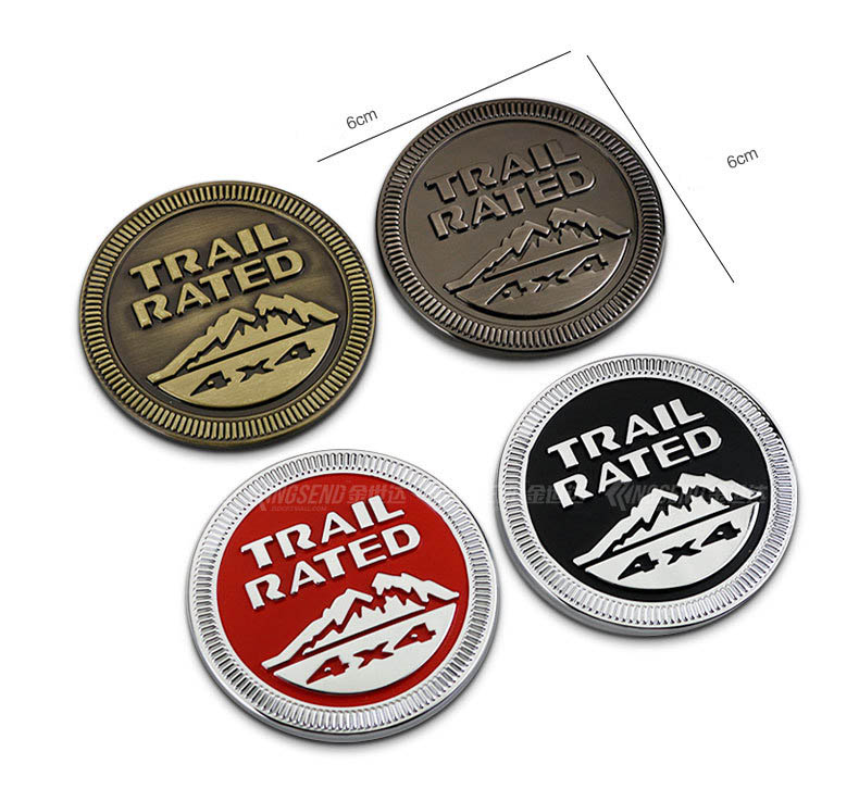 Logo 3D kim loại Trail rate dán trang trí xe ô tô ms-359