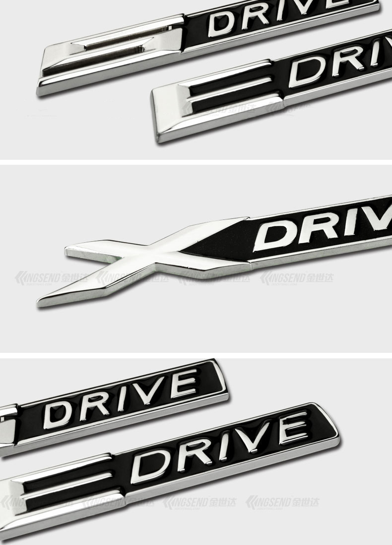 Logo Chữ Xdriver, Edriver, 5driver  dán trang trí xe ô tô