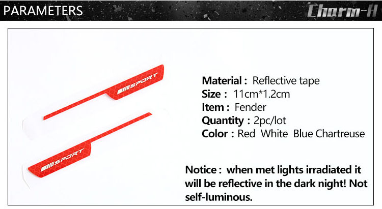 Miến tem phản quang dán sườn xe ô tô trang trí cảnh báo (mẫu 1)