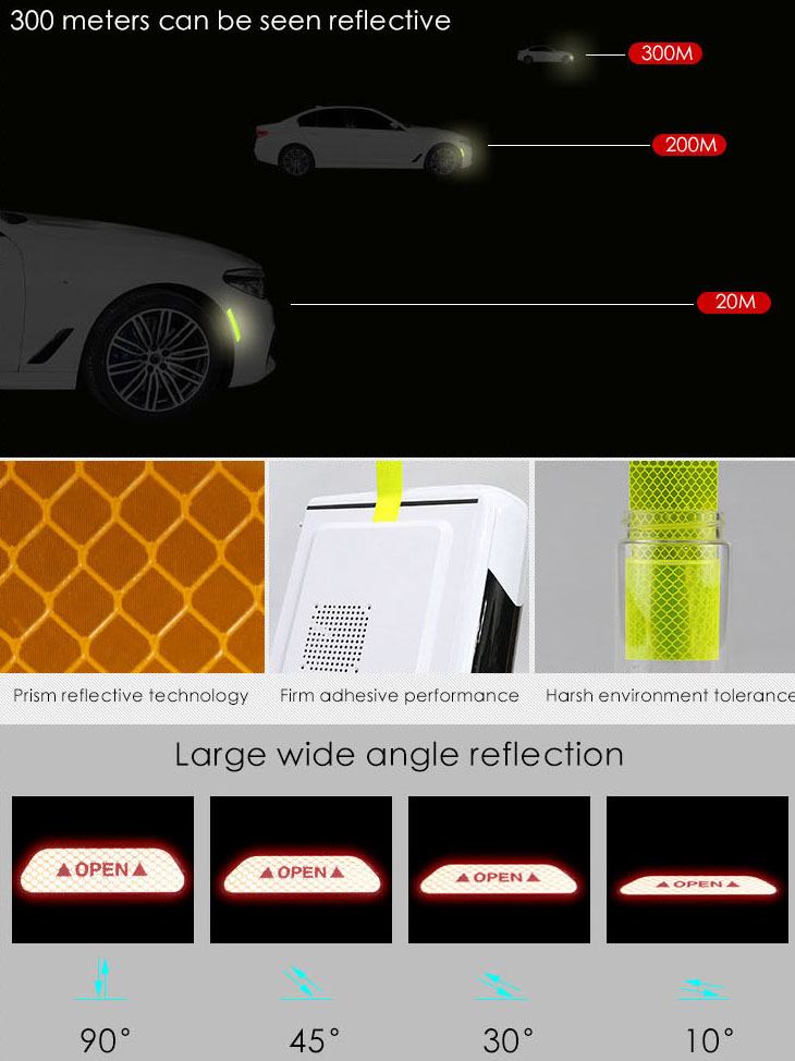 Miến tem phản quang dán sườn xe ô tô trang trí cảnh báo (mẫu 2)