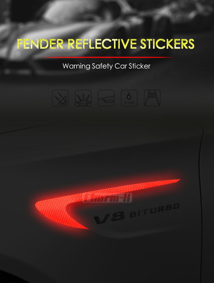 Miếng tem phản quang dán sườn xe ô tô trang trí cảnh báo (mẫu 3)