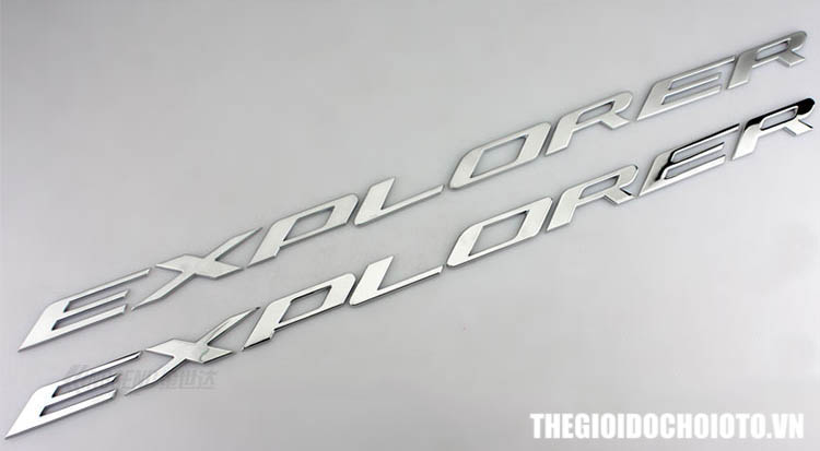 Bộ chữ EXPLORER 3d kim loại dán trang trí xe ô tô