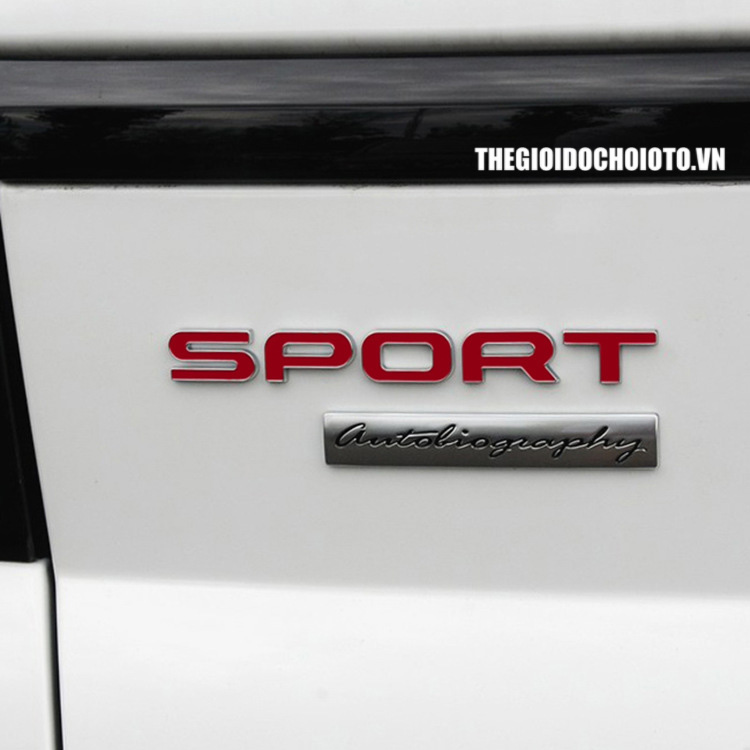 Tem 3d chữ sport đỏ phong cách Land Rover dán trang trí ô tô