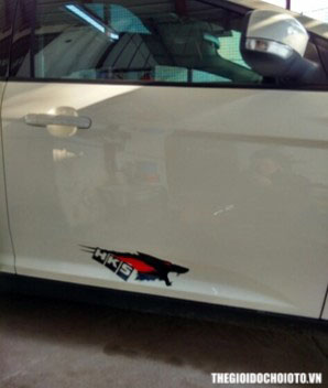 Tem hình con sói HKS dán trang trí xe ô tô