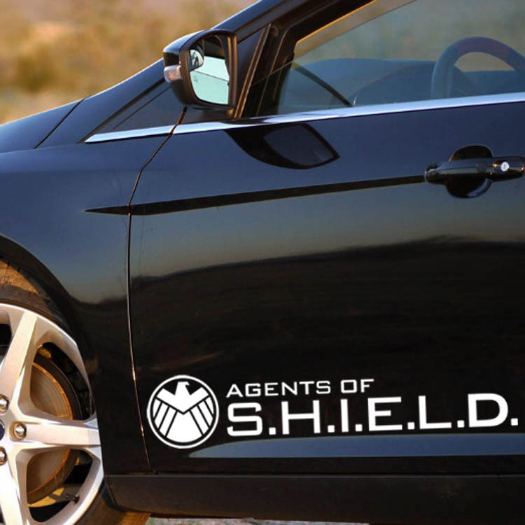Tem chữ Agents of Shield dán trang trí ô tô