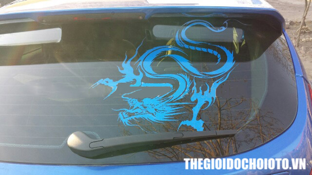 Tem decal hình rồng dán trang trí xe ô tô