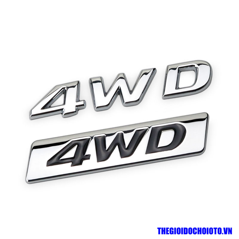 Tem Decal Logo 4wd dán xe ô tô