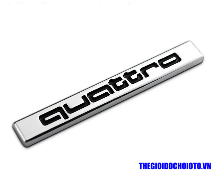 Tem logo chữ Quattro dán xe ô tô