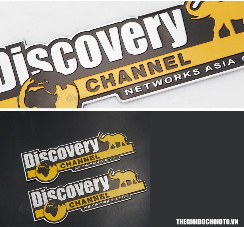 Tem logo Discovery kim loại dán xe ô tô