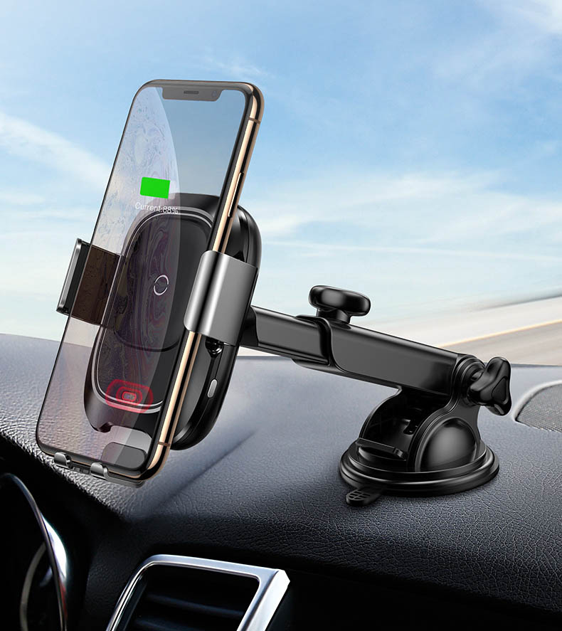 Giá đỡ điện thoại Baseus cảm biến hồng ngoại để taplo ô tô kiêm sạc không dây