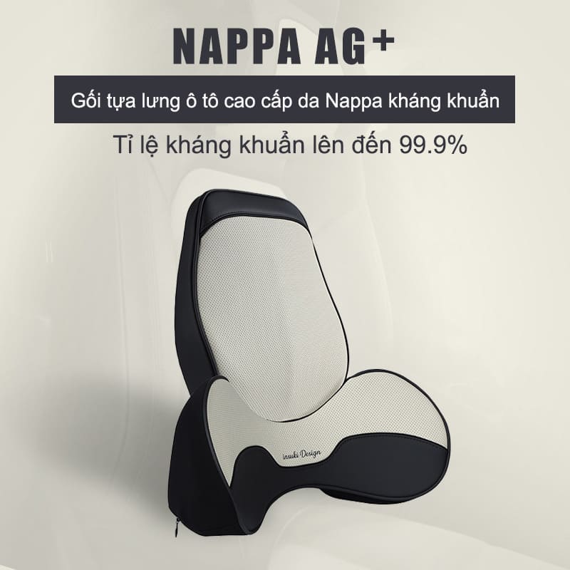 Gối đầu ô tô, tựa lưng ô tô cao cấp làm bằng da Nappa ( Mẫu 53 )