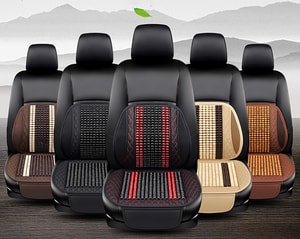 Tấm lót ghế và tựa lưng ô tô có hạt gỗ massage cao cấp (mẫu 9)