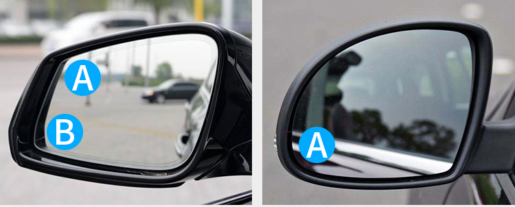 Gương cầu lồi có khung viền bạc 50 mm xóa điểm mù dán gương ô tô