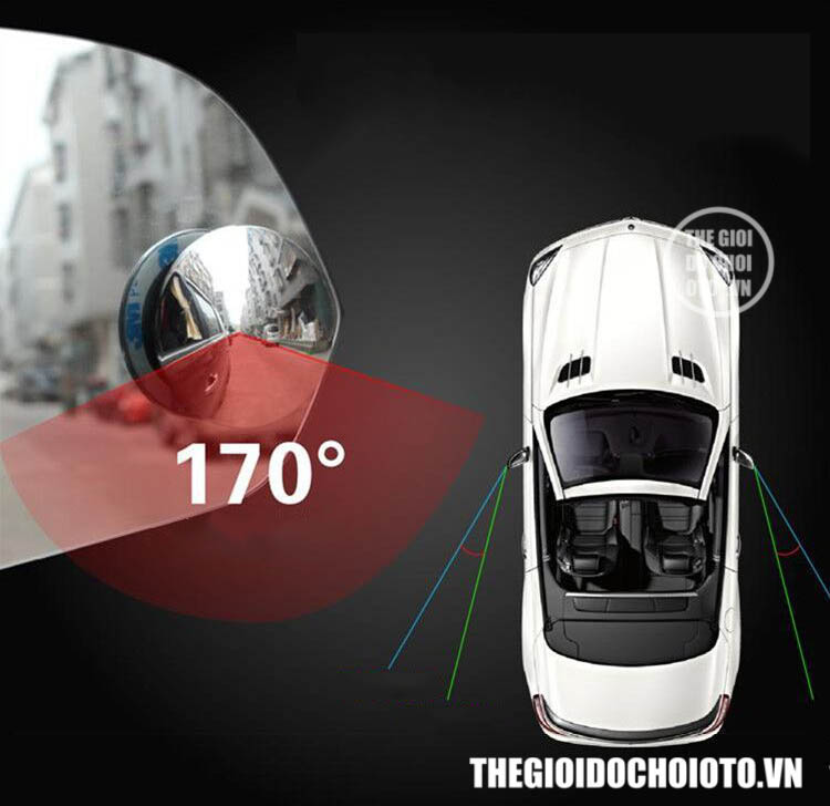 Gương cầu lồi 360 gắn gương chiếu hậu ô tô xóa điểm mù