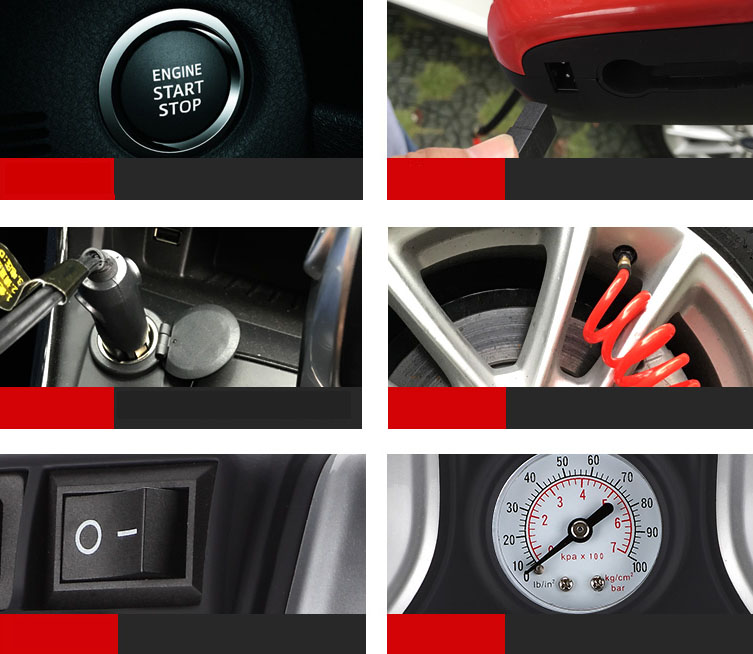 Máy bơm lốp ô tô đồng hồ kim nâng cao màu đỏ chính hãng TCL