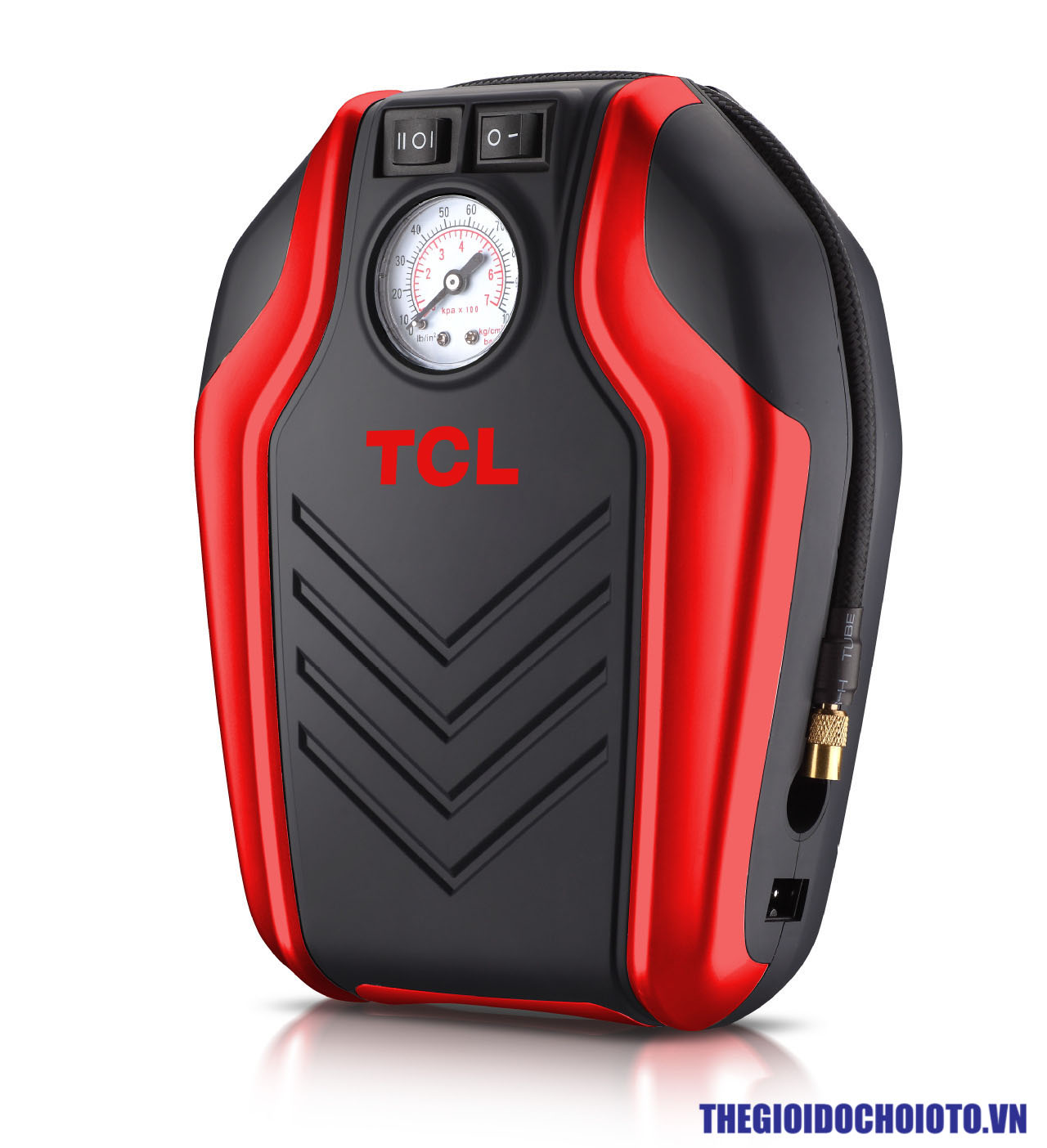Máy bơm lốp ô tô đồng hồ kim nâng cao màu đỏ chính hãng TCL