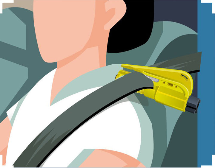Búa phá kính an toàn cho ô tô kiểu móc khóa (mẫu 2)