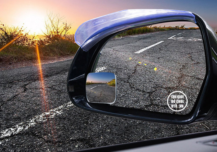 Gương cầu lồi dạng chữ nhật xoay 360 độ gắn gương ô tô (mẫu 2)