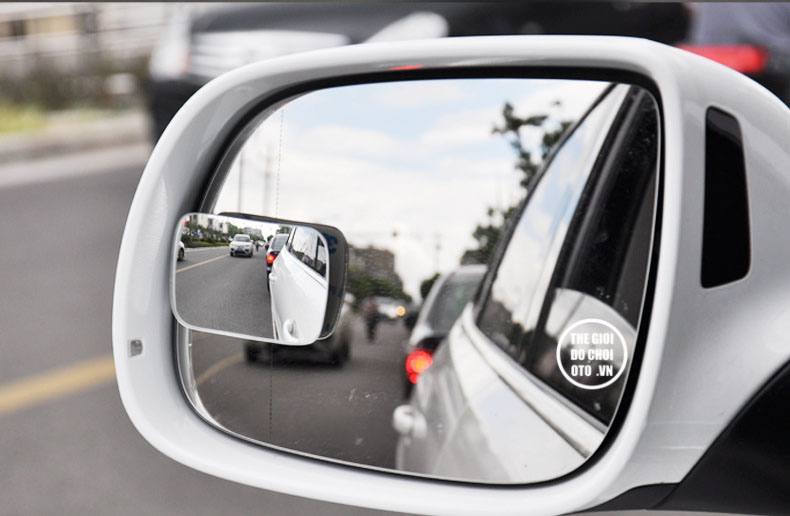 Gương cầu lồi dạng chữ nhật xoay 360 độ gắn gương ô tô (mẫu 2)