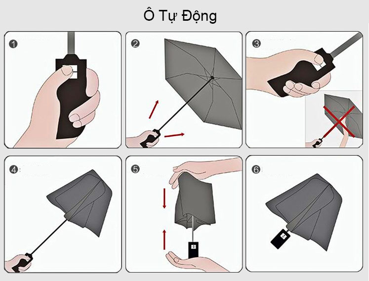 Ô ngắn gập tự động 8 nan