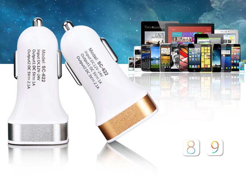 Tẩu sạc điện thoại 2 cổng usb cho ô tô xịn thương hiệu SCUD