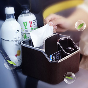 Hộp đựng khăn giấy, chai nước, điện thoại gắn trên hộp tì tay ô tô ( mẫu 2 )