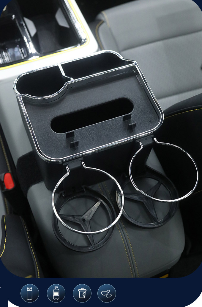 Hộp đựng đồ ô tô để khăn giấy, cốc nước, điện thoại gắn trên hộp tì tay ô tô ( mẫu 2 )